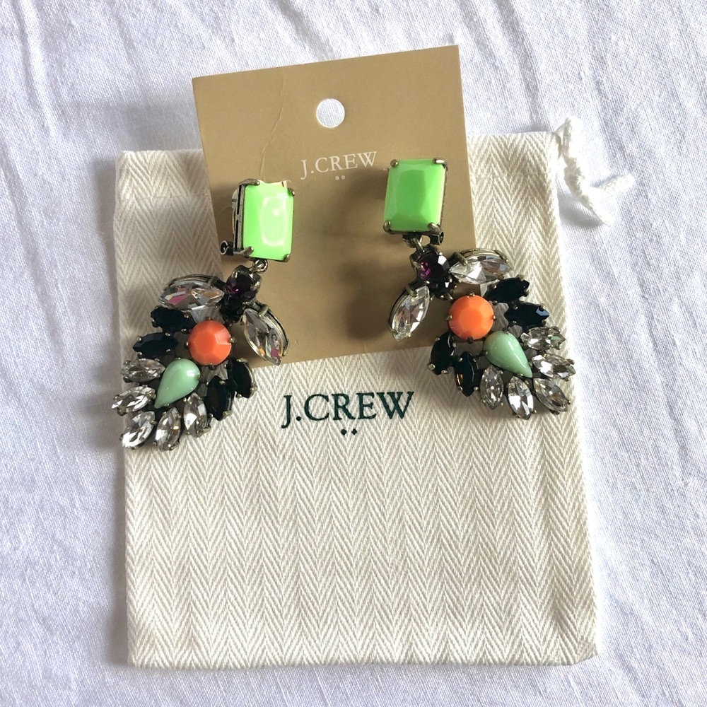 JCrew Square Neon Drop Earrings